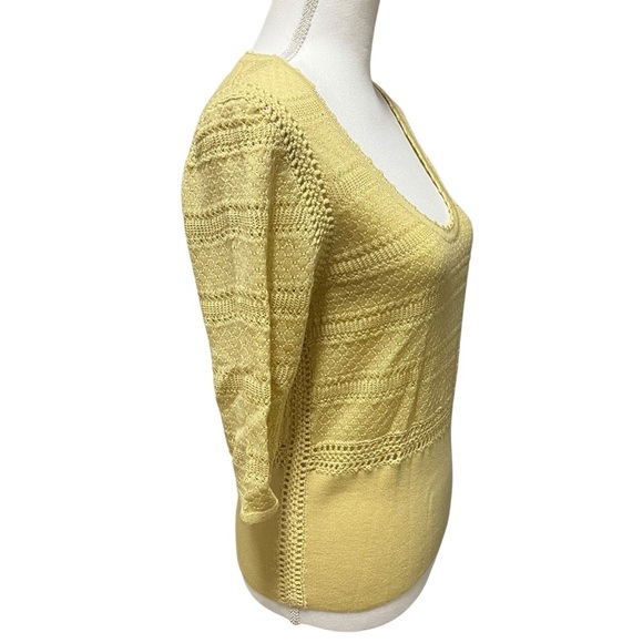 Sea New York The Riverlane Syble Pointelle Short Sleeve
Sweater Yellow Large NWT - Picture 14 of 16